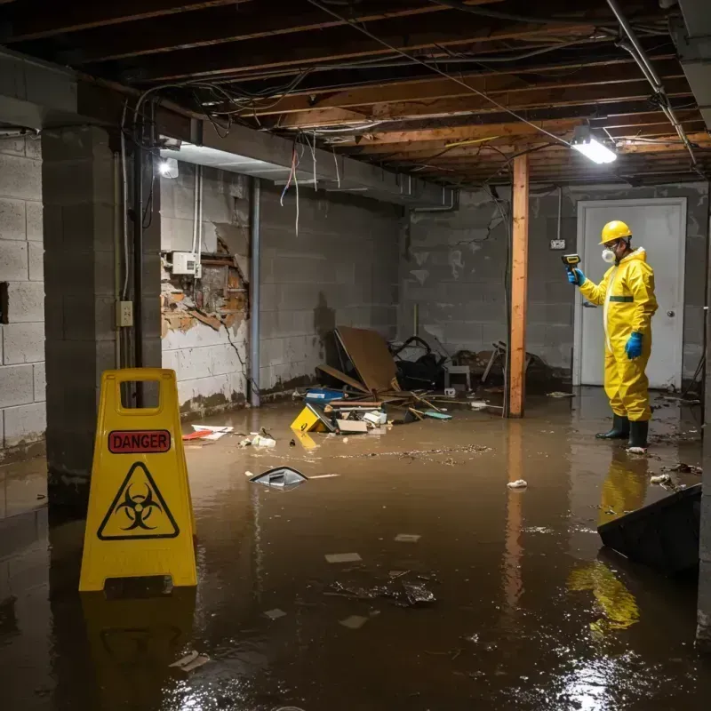 Flooded Basement Electrical Hazard in Duxbury, MA Property