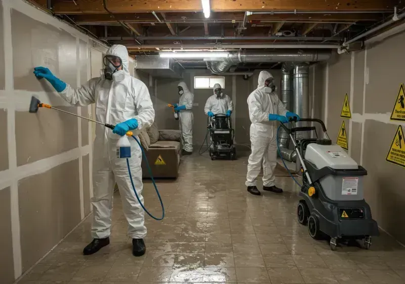 Basement Moisture Removal and Structural Drying process in Duxbury, MA